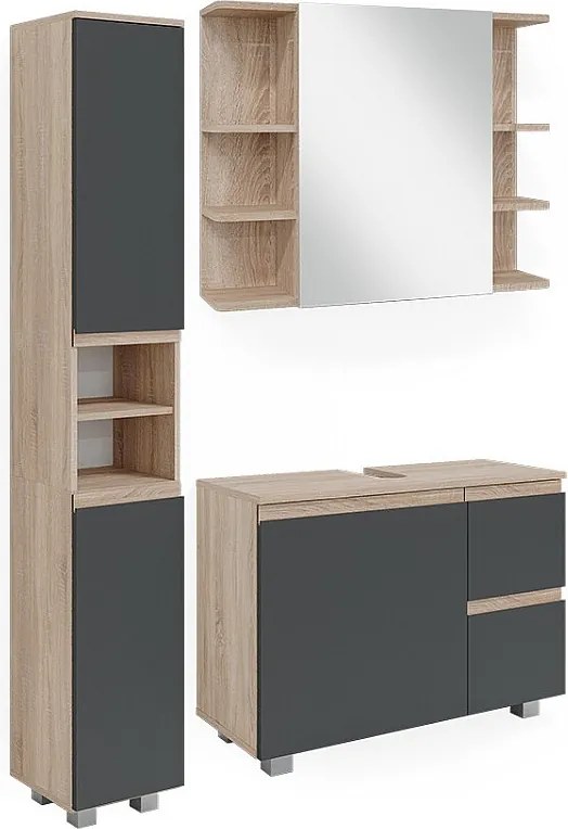 Zestaw mebli łazienkowych sonoma 80x33x60 j-shape