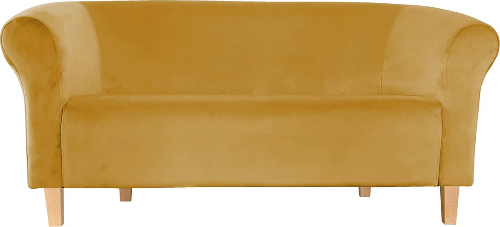 Sofa Milo tkanina Welur wygodna sofa tapicerowana do salonu i poczekalni : Kolor nogi - Drewno, Kolor tkaniny - VELVET - MG15, Typ tkaniny - Velvet, Wysokość nogi - 15 cm