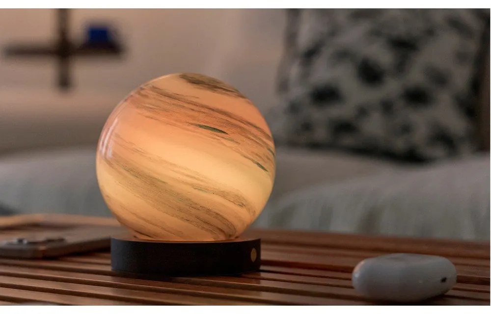 Lampa stołowa LED w ciemnym naturalnym kolorze ze szklanym kloszem (wysokość 13 cm) Polar Cloud – Gingko