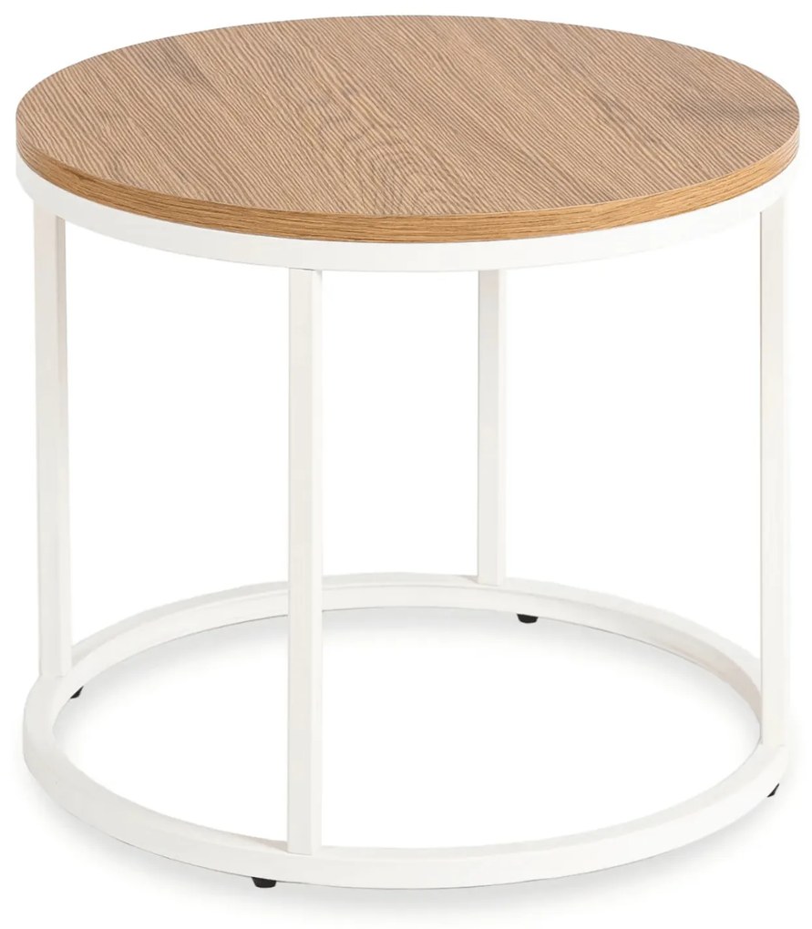 Stolik Kawowy ANN 53 cm Dąb/Biały Skandynawski