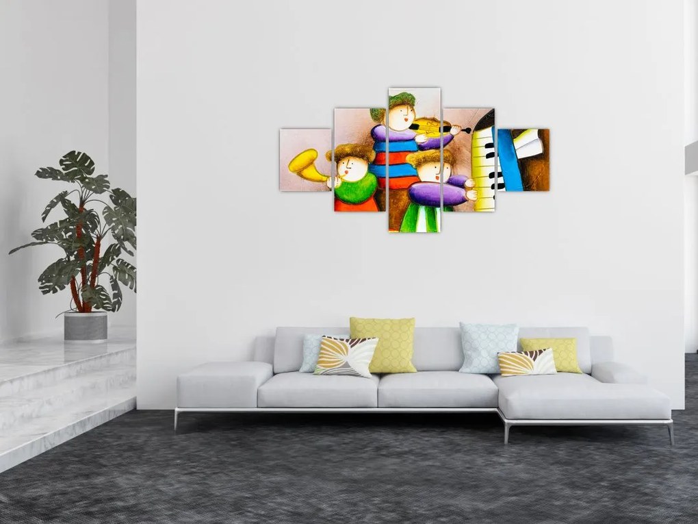 Obraz - Muzycy, malarstwo (125x70 cm)