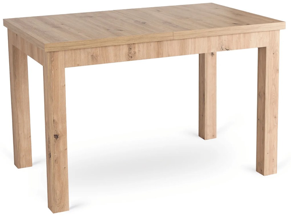 Zestaw Stół Prostokątny SKUBI Rozkładany 120-160 cm Dąb Artisan i 6 Krzeseł SCANDI Szare/Dąb
