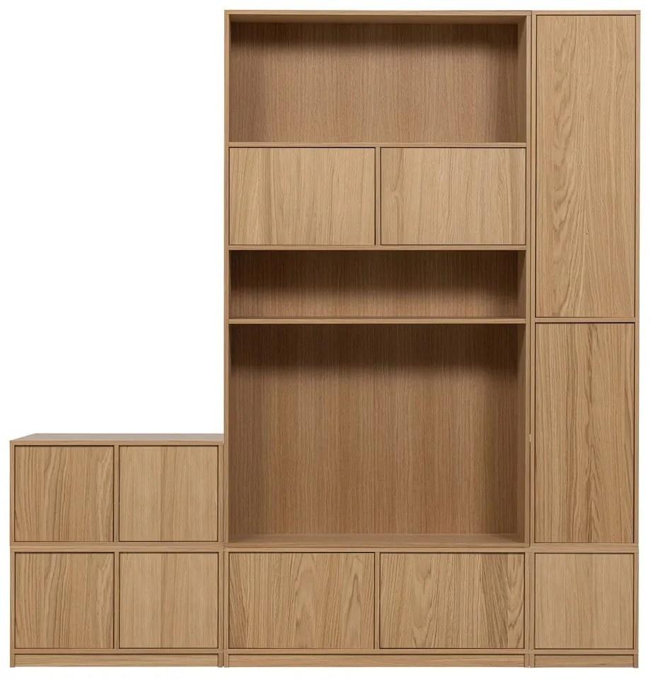 Regał modułowy w dekorze dębu 227x243 cm Modulair – vtwonen