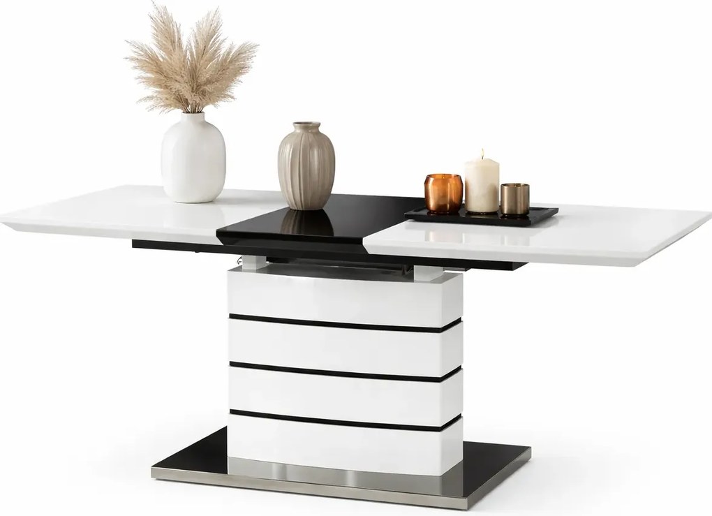 Biały stół rozkładany w połysku C2-T00