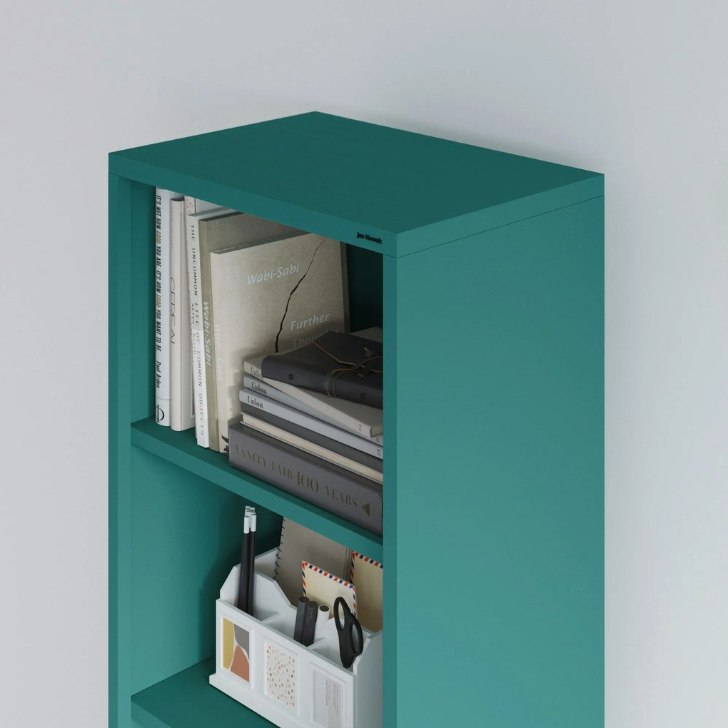 Regał na książki MARIO, 500 x 1800 x 350 mm, Modern: morski