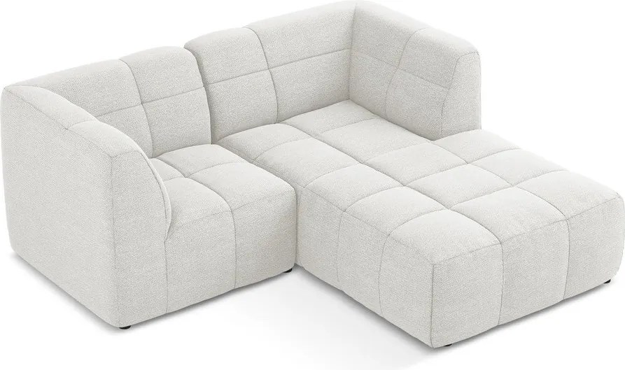 Biały narożnik z materiału bouclé (prawostronny/z szezlongiem) Aloha – Makamii