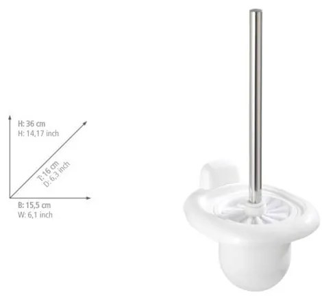 Biała ścienna plastikowa szczotka do WC Pure – Wenko