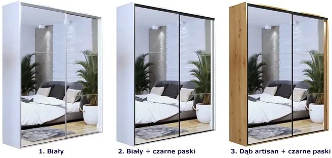 Przesuwna szafa z lustrzanym frontem 200 cm - Estori 4X