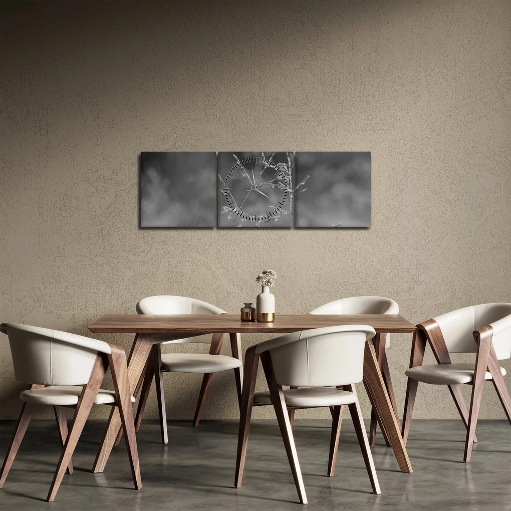 Obraz - Wiejska łąka (z zegarem) (90x30 cm)