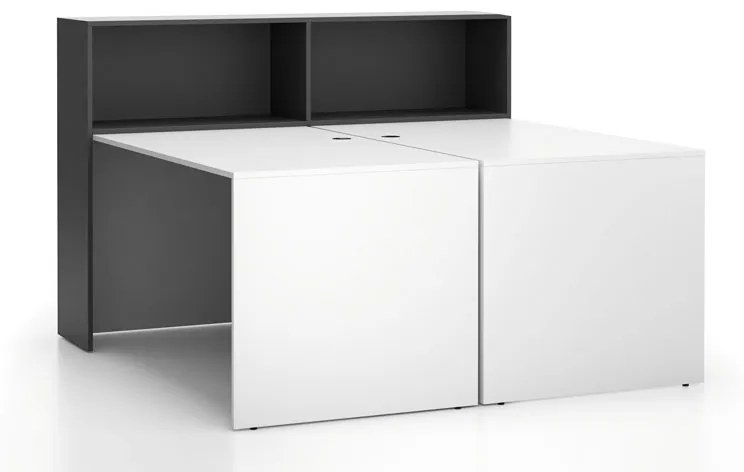 Zestaw mebli biurowych double SEGMENT, biały/grafit