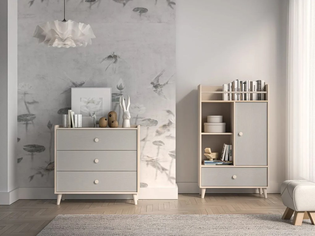 Komoda dziecięca MELLY 06 szara ML MEBLE