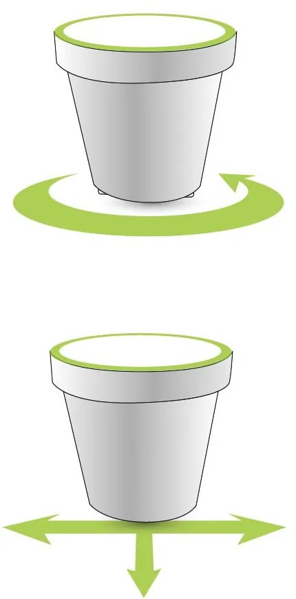 Szaro-zielona doniczka Gardenico Metro Twist, ø 29,5 cm