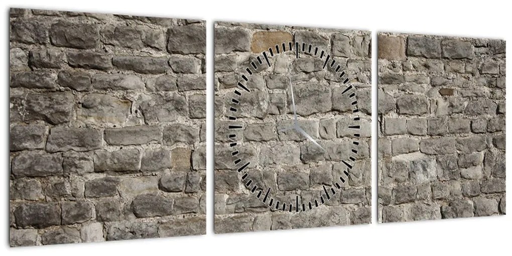 Obraz ściany z cegły (z zegarem) (90x30 cm)