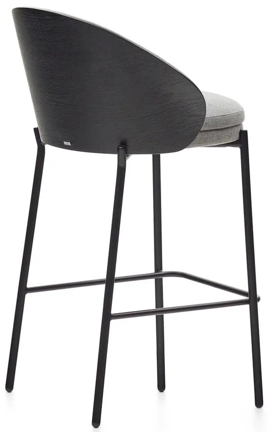 Czarno-szary hoker (wysokość siedziska 65 cm) Eamy – Kave Home
