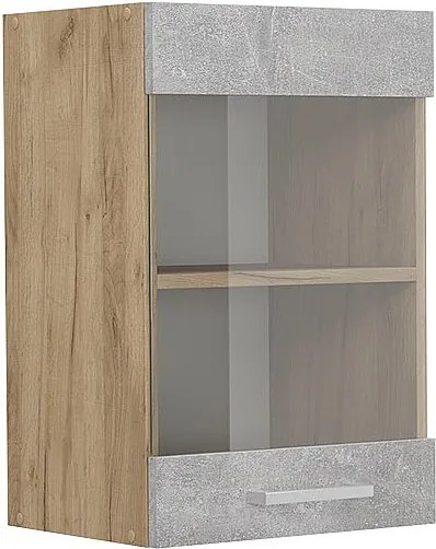 Szklana szafka kuchenna beton 40x31x60 r-line