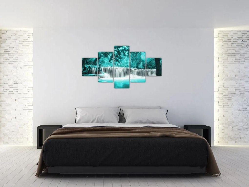 Obraz - Niebieski wodospad (125x70 cm)