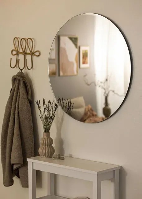 Okrągłe nowoczesne lustro ścienne 80 cm bez ramy R7-B03