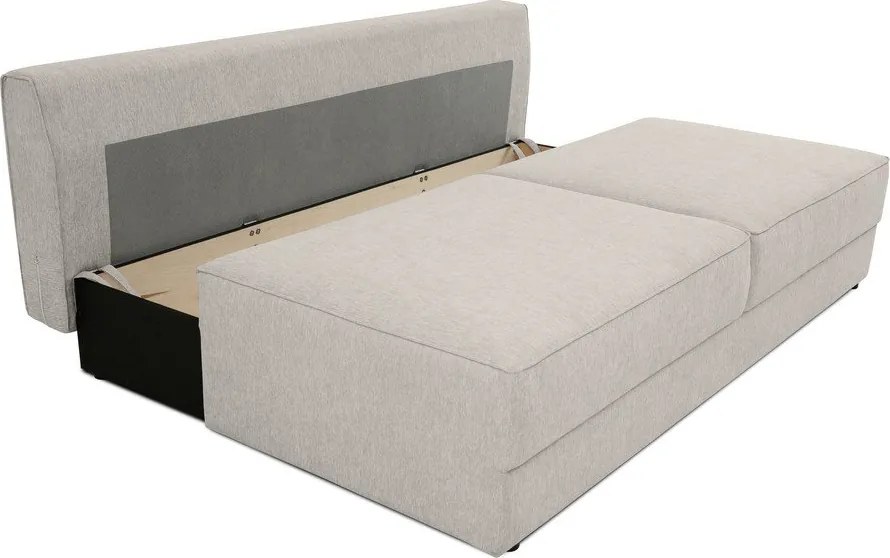 Beżowa rozkładana sofa ze schowkiem 202 cm Dora – Scandic