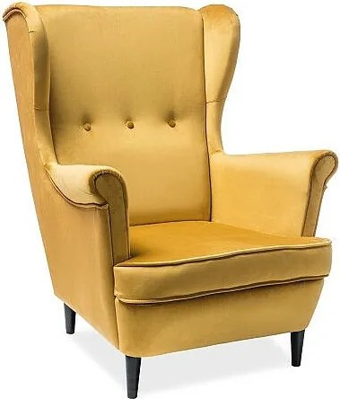 Fotel uszak LORD VELVET curry