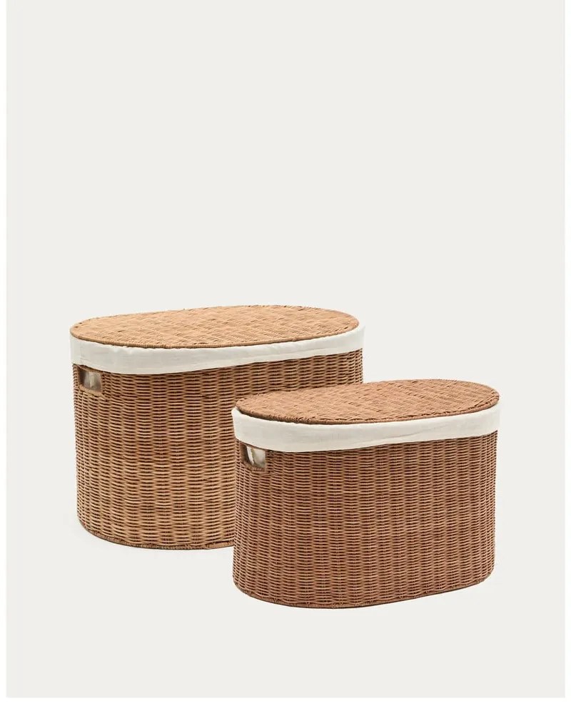 Rattanowe koszyki zestaw 2 szt. 50x36x32 cm Indali – Kave Home
