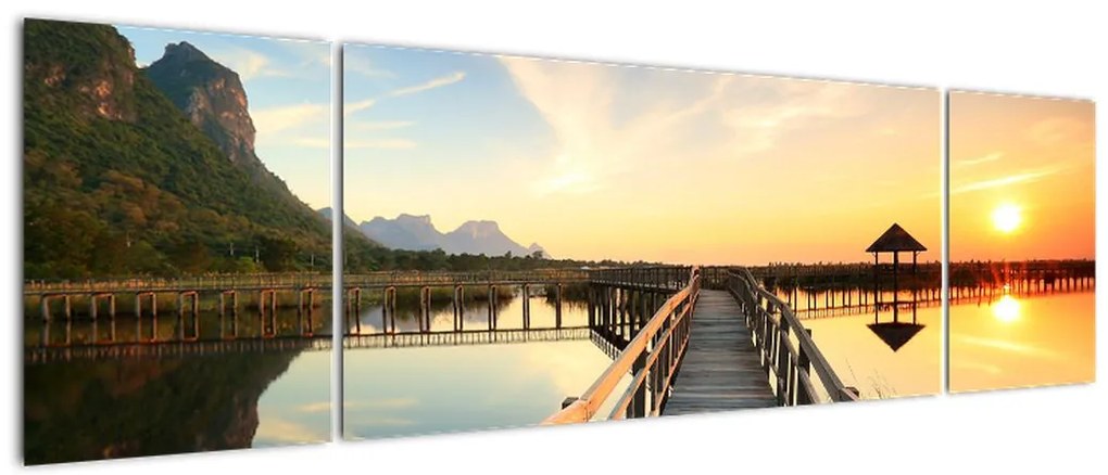 Obraz drewnianego molo (170x50 cm)