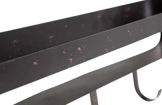 Metalowa półka do łazienki RAKKA 56x29 cm, czarna z patyną