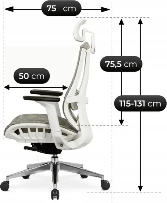 Fotel Biurowy Ergonomiczny Obrotowy SKY Beżowy Nowoczesny