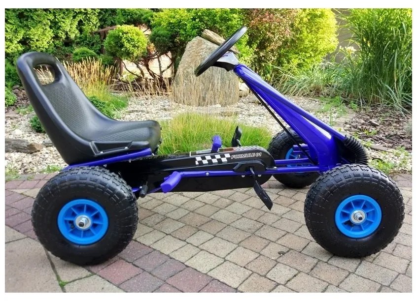 Gokart niebieski a-15 pompowane koła
