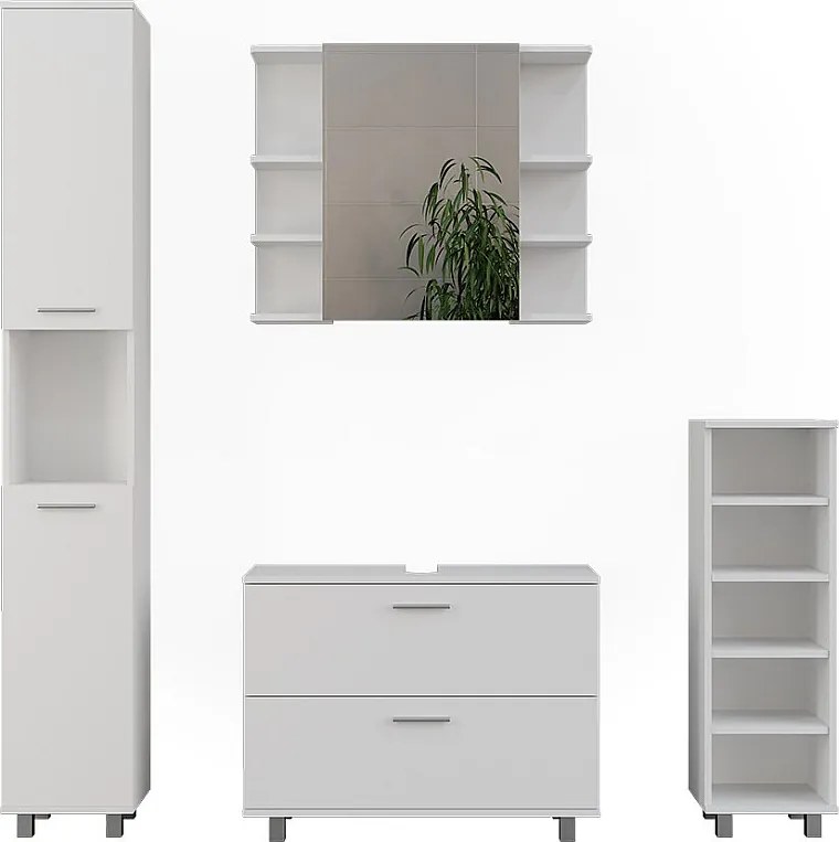 Zestaw mebli łazienkowych biały 80.2x33x60.8 ilias