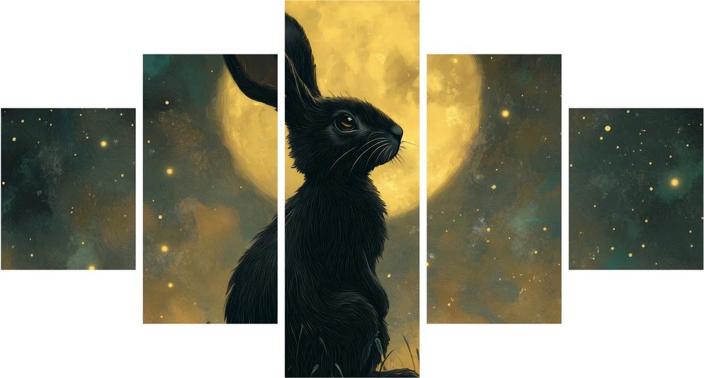 Obraz - Zając z księżycem (125x70 cm)