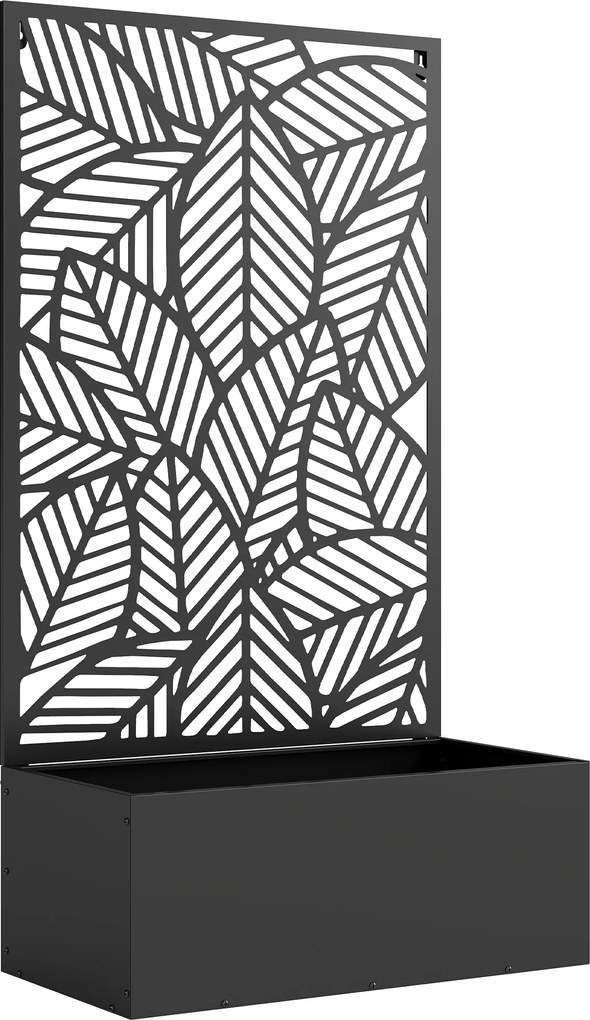 Outsunny podwyższana grządka metalowa z kratownicą dla pnączy, wolnostojąca lub do montażu na ścianie | Aosom PL