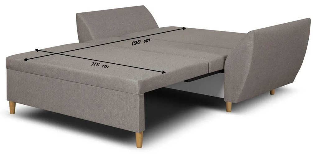 Sofa kanapa 2 os z funkcją spania ALI Ciemny szary