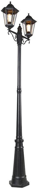 Czarna latarnia zewnętrzna 220 cm 2-światła IP44 - Havana