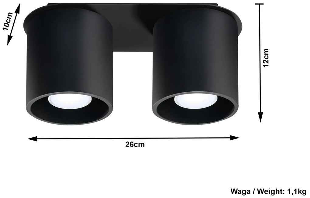 Nowoczesny plafon LED E761-Melvis - czarny