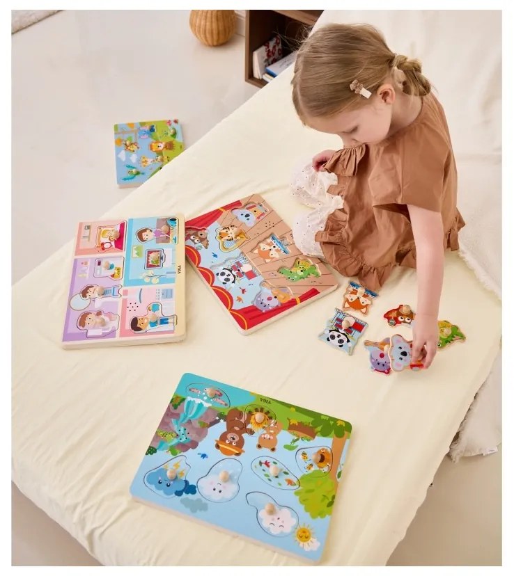 Viga puzzle dźwiękowe dopasuj muzykujące zwierzęta