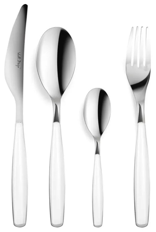 Zestaw 24 sztućców z białą rączką Vialli Design London