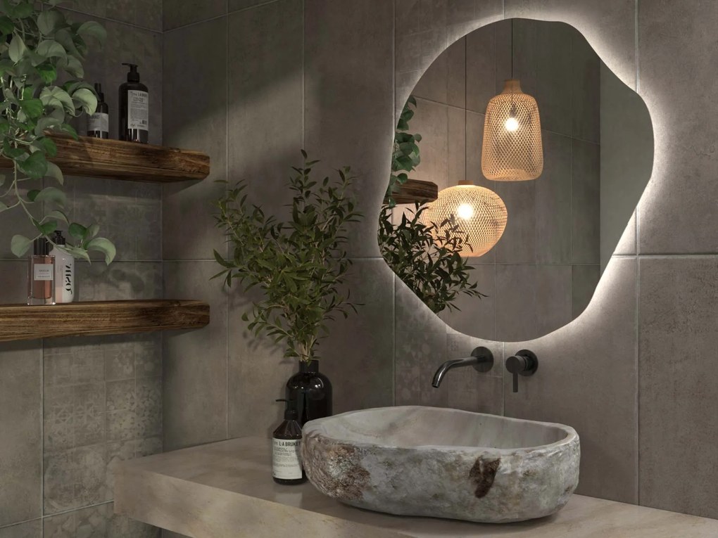 Organiczne lustro LED z oświetleniem A35 45x46