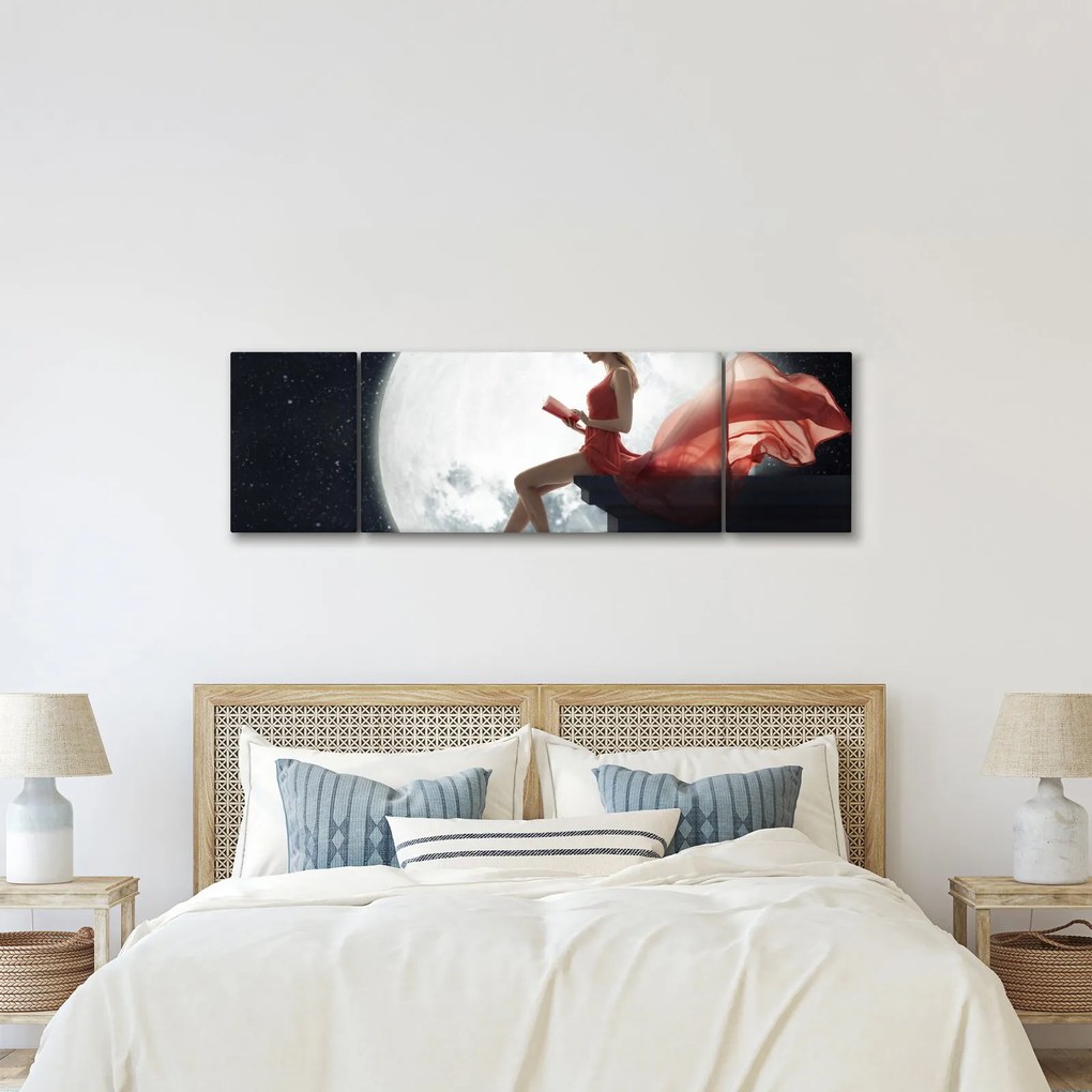 Obraz - Kobieta w świetle księżyca (170x50 cm)