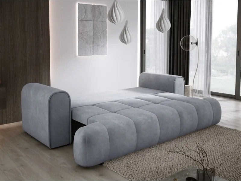 Sofa COCO z funkcja spania i pojemnikiem JASNY SZARY CLOUD 82