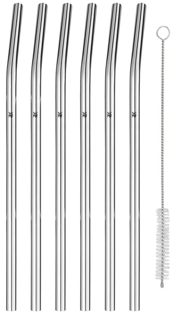 WMF - ZESTAW 6x Słomki ze stali nierdzewnej BARIC + szczoteczka do czyszczenia