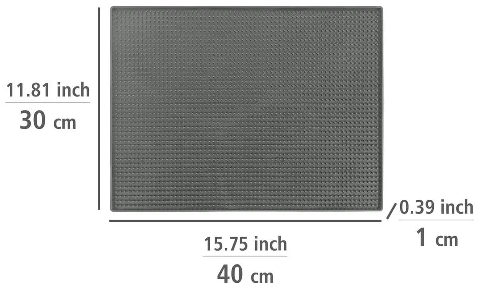 Szara gumowa podkładka do naczyń 40x30 cm Maxi – Wenko