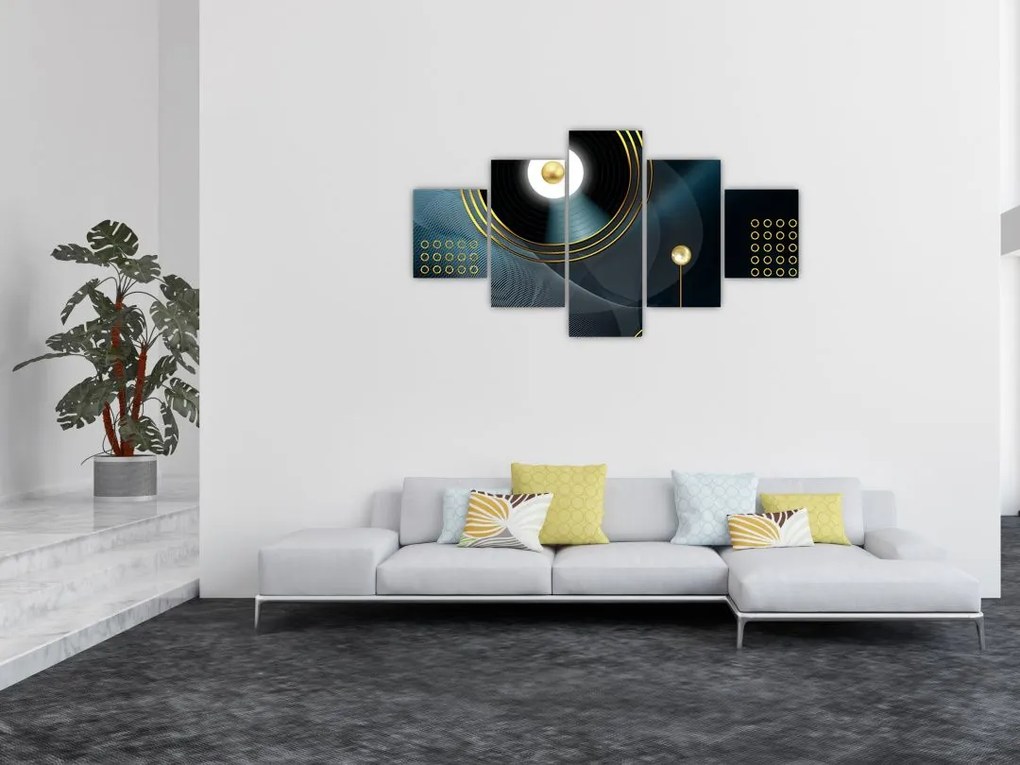 Obraz - Złote kółka (125x70 cm)