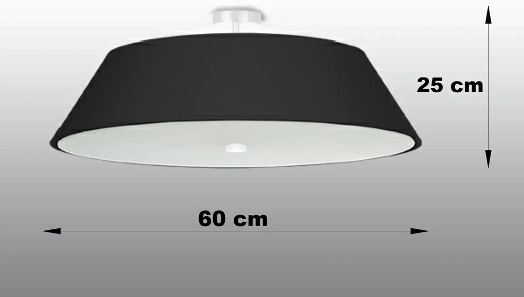 Czarny elegancki plafon sufitowy 60 cm - EX666-Aksel