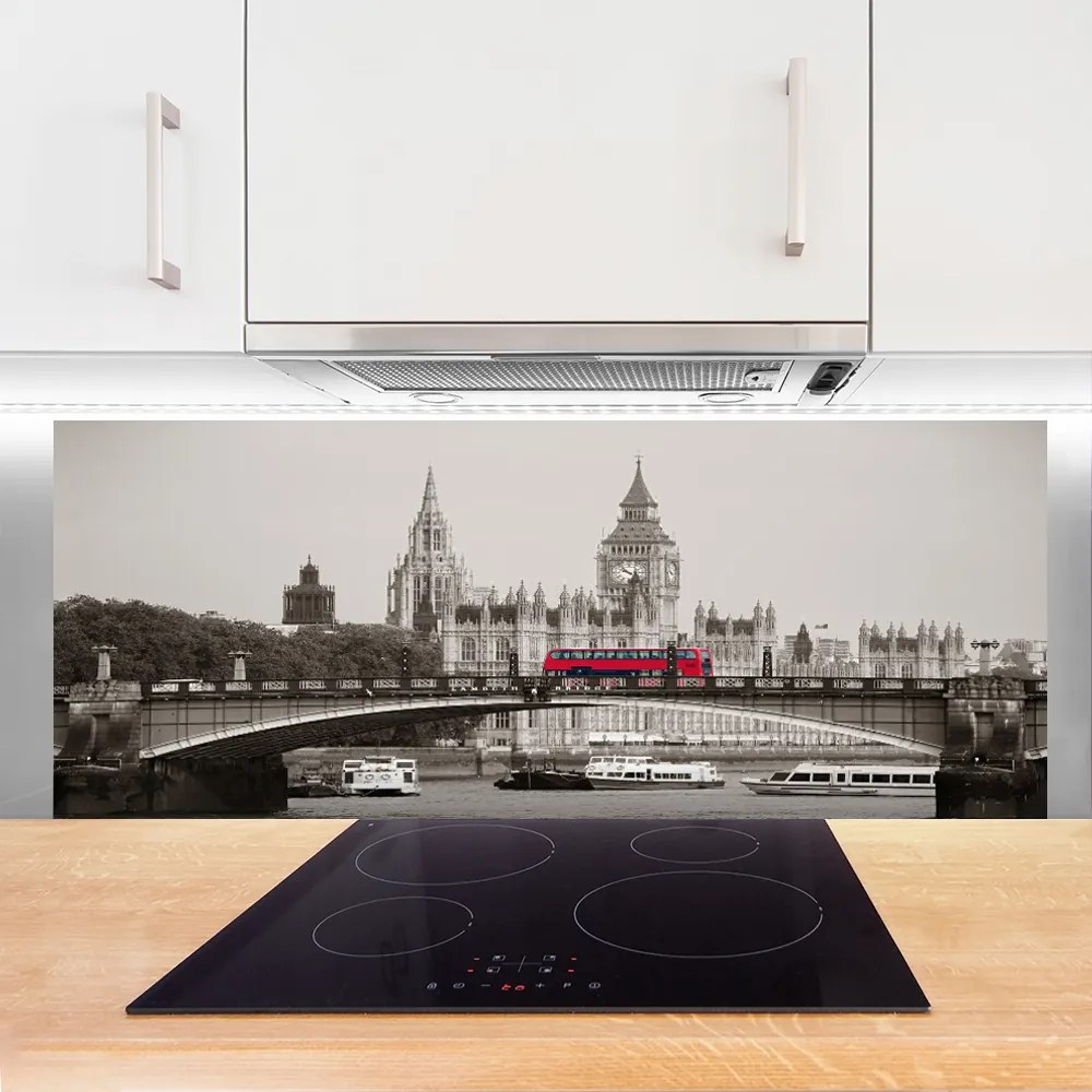 Szkło Ozdobne do Kuchni Ikona Londynu: Big Ben i Most