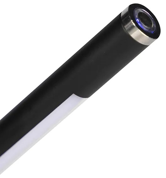 Nowoczesna lampa stojąca czarna w komplecie z diodą LED i ściemniaczem dotykowym - Berdien Nowoczesny Oswietlenie wewnetrzne