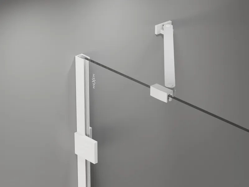Mexen Lunar drzwi prysznicowe uchylne lewe 90 cm, transparent, białe - 834-090-000-20-00-L