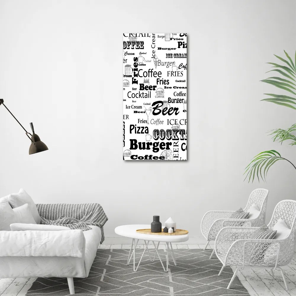 Foto obraz na szkle pionowy Menu w restauracji