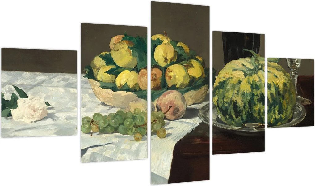 Obraz - Edouard Manet, Still Life with Melon and Peaches, reprodukcje (125x70 cm)