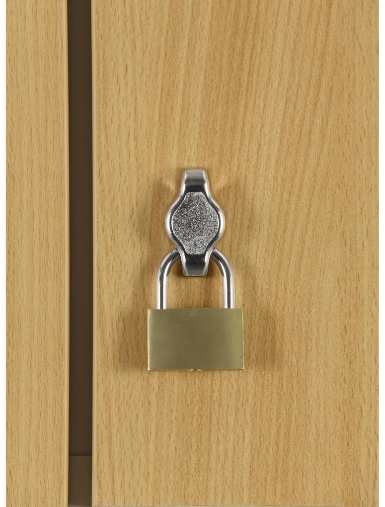 Szafka skrytkowa S1, 5 schowków, 1850 x 300 x 500 mm, demontaż, zamek obrotowy, drzwi laminowane, orzech