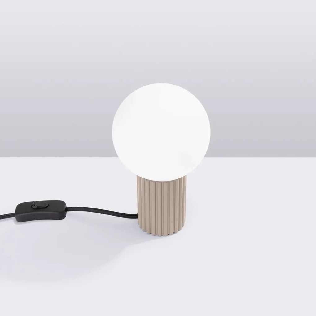 Lampa biurkowa HALO taupe ryflowana SOLLUX  LIGHTING